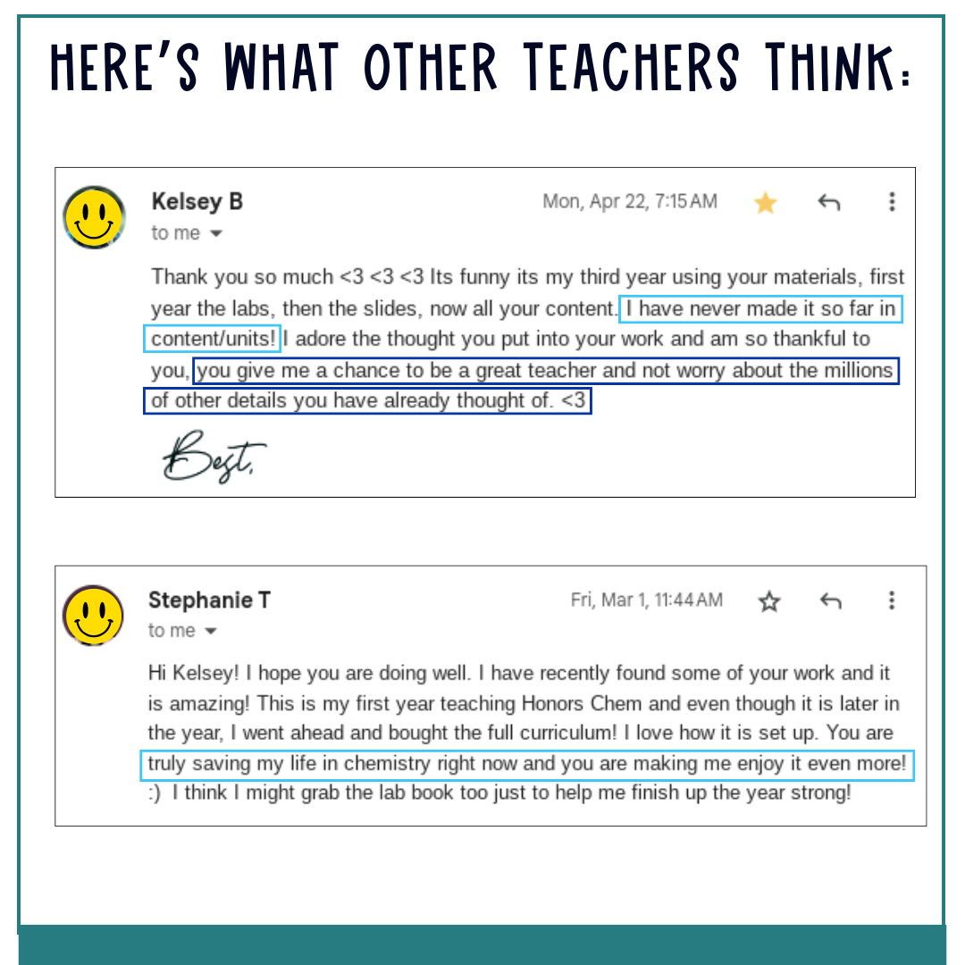 Chemistry Curriculum Full Year Guided Notes, Slides, Tests & Practice Worksheets