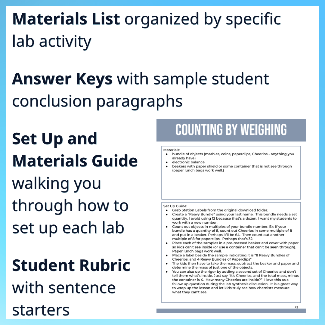Chemistry Lab Manual Book, 41 Labs, High School Lab Activities, Full Year