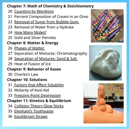 Chemistry Lab Manual Book, 41 Labs, High School Lab Activities, Full Year