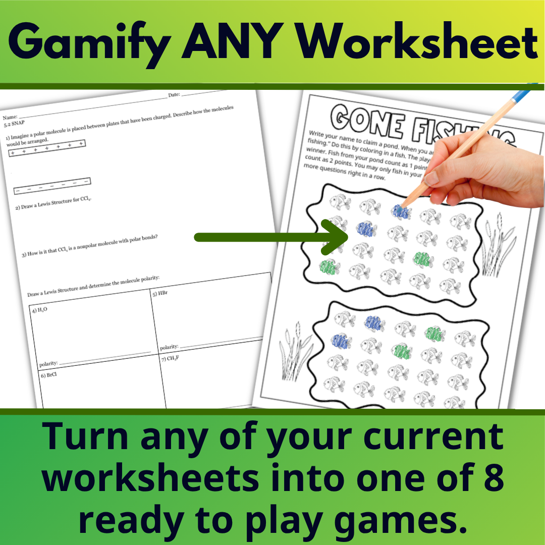 Self Checking Worksheet Template and Games for Any Age or Content, Classroom Use
