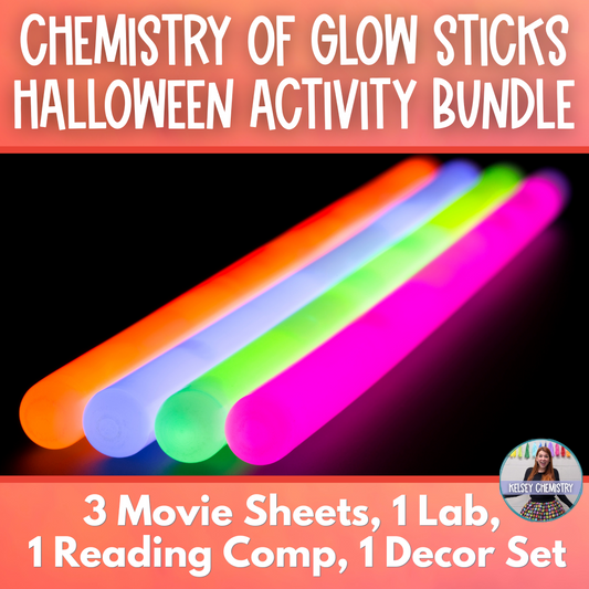 Chemistry Halloween, Science of Glow Sticks, Fall Activities Electron Excitation