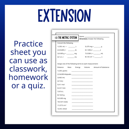 Core Chemistry Curriculum Guided Notes, Slides, Tests & Practice Worksheets