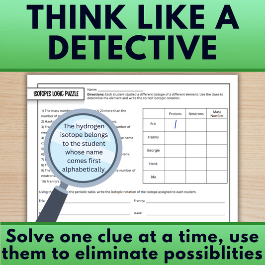 Isotopes and Mass Number Logic Puzzle Review Activity Chemistry Worksheet