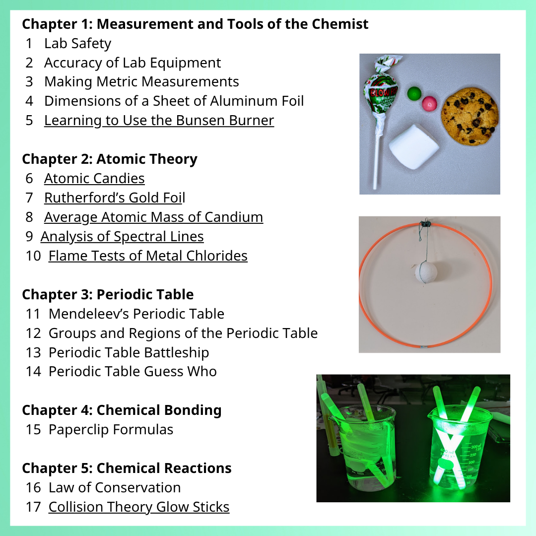 Mini Chemistry Lab Manual, 27 Labs, High School Lab Activities, Full Year