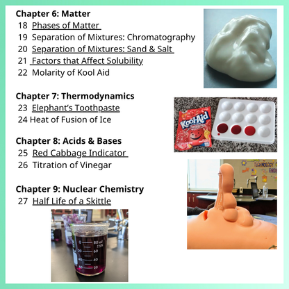 Mini Chemistry Lab Manual, 27 Labs, High School Lab Activities, Full Year