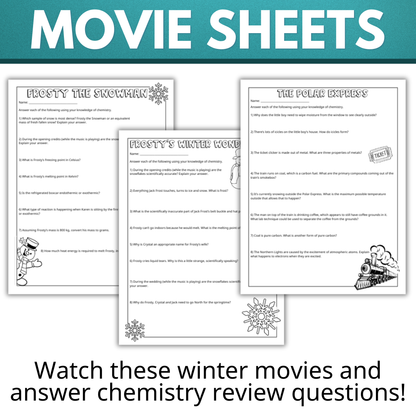 Chemistry Christmas Science of Snowflakes Winter Activities Intermolecular Force