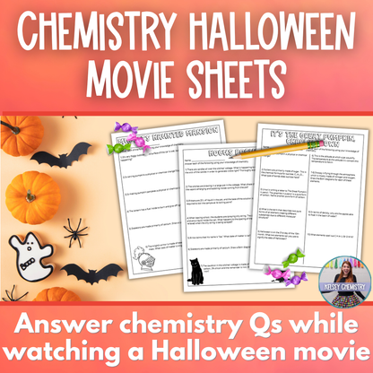 Halloween Movie Sheets for Chemistry Classes, Full Length and Short Movies