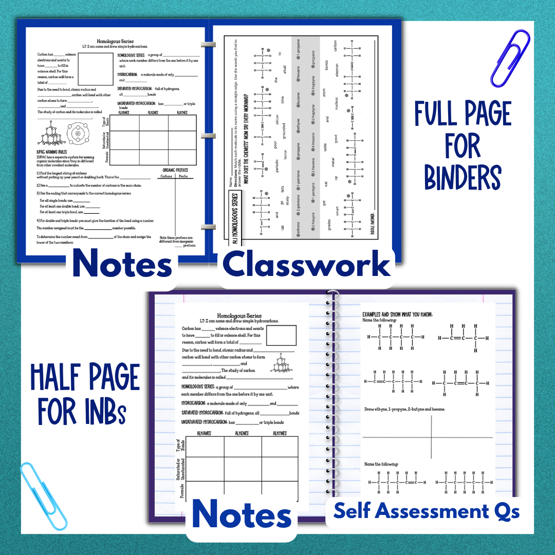Organic Chemistry Unit and Guided Notes