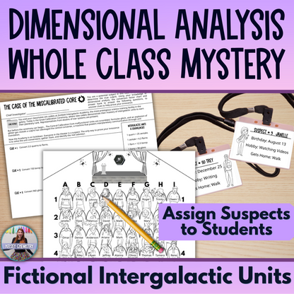 Dimensional Analysis, Factor Label Method, Mystery Worksheet Activity