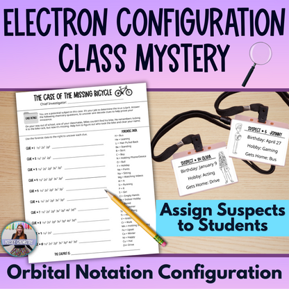 Reading Electron Configuration & Identifying Elements Mystery Worksheet Activity
