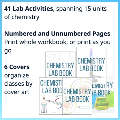 Chemistry Lab Manual Book, 41 Labs, High School Lab Activities, Full Year