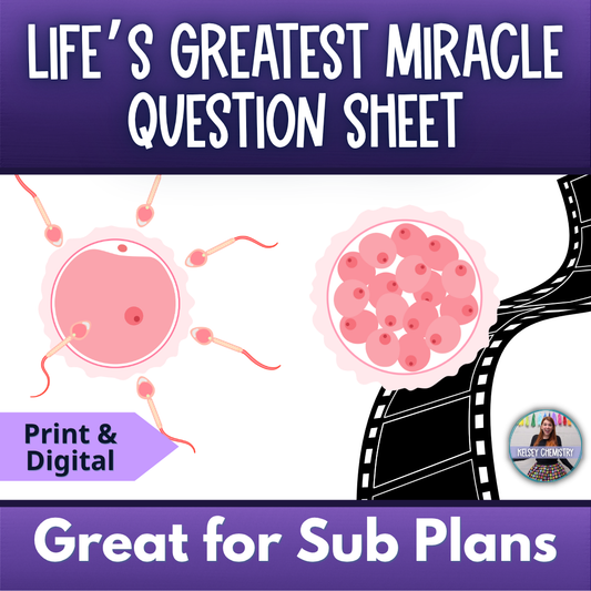 PBS NOVA Life's Greatest Miracle Question Worksheet, Editable, Digital and Print