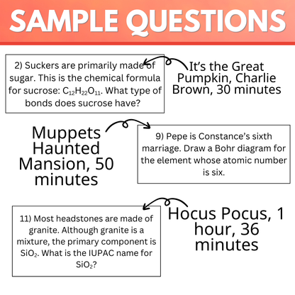 Chemistry Halloween, Science of Glow Sticks, Fall Activities Electron Excitation