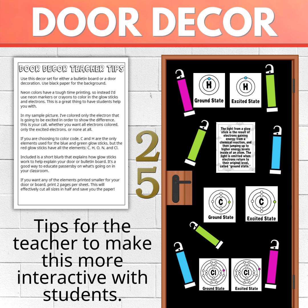 Chemistry Halloween, Science of Glow Sticks, Fall Activities Electron Excitation