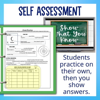 Atomic Theory Unit Bundle, Practice Worksheets, Unit Test, Vocabulary Activities