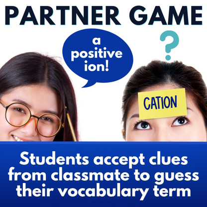 Chemical Bonding Vocabulary Review Activity Pack, Crossword, Flash Cards, Quiz