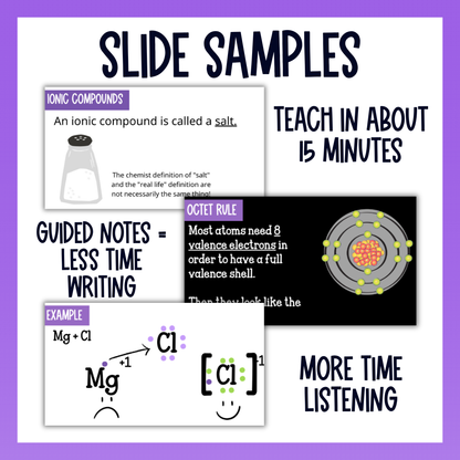 Chemical Bonding & Nomenclature Unit Guided Notes with Worksheets and Test