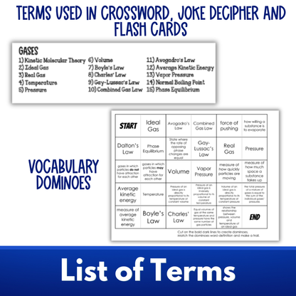 Behavior of Gases Unit Bundle with Practice Worksheets and Test for Chemistry