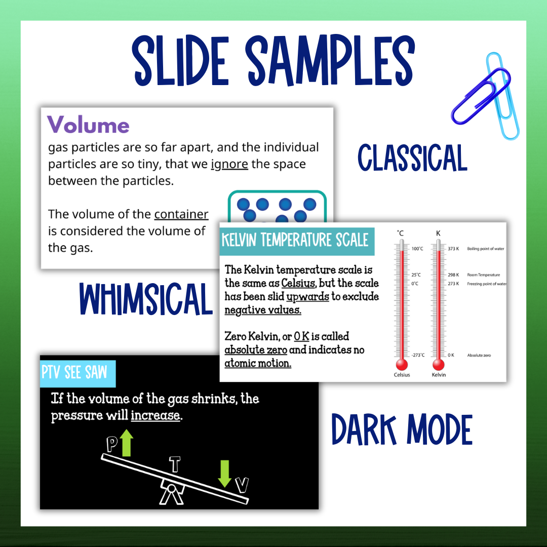 Behavior of Gases Unit Bundle with Practice Worksheets and Test for Chemistry