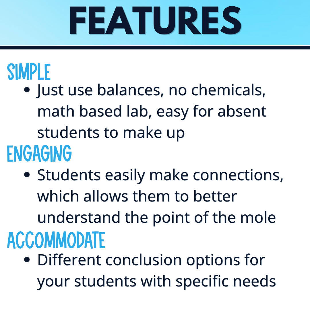 Counting by Weighing or Grouping Inquiry Lab Activity, Mole Concept Lab