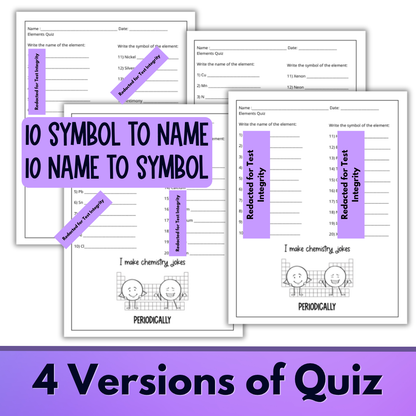 Periodic Table Trends Games, Element Name and Symbol Practice Activities & Quiz