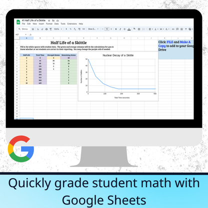 Nuclear Chemistry Half Life Lab Activity, Radioactive Decay Graphing