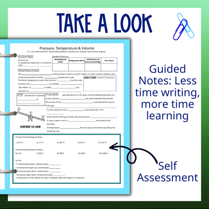 Behavior of Gases Unit Bundle with Practice Worksheets and Test for Chemistry
