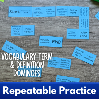 Intermolecular Forces Unit Bundle Guided Notes, Worksheets, Vocabulary and Test
