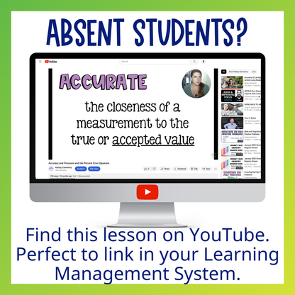 Scientific Measurement for Chemistry Guided Notes Unit with Worksheets and Test