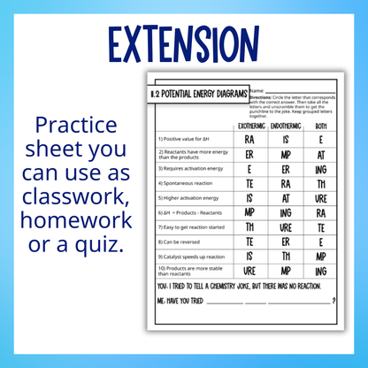 Kinetics and Equilibrium Guided Notes Unit Bundle with Test, Practice Worksheets