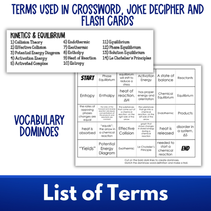 Kinetics and Equilibrium Guided Notes Unit Bundle with Test, Practice Worksheets