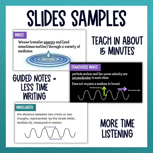 Light Waves Guided Notes Unit with Practice Worksheets with Unit Test