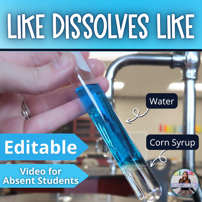 Like Dissolves Like Lab Activity Intermolecular Forces EDITABLE Solubility Lab