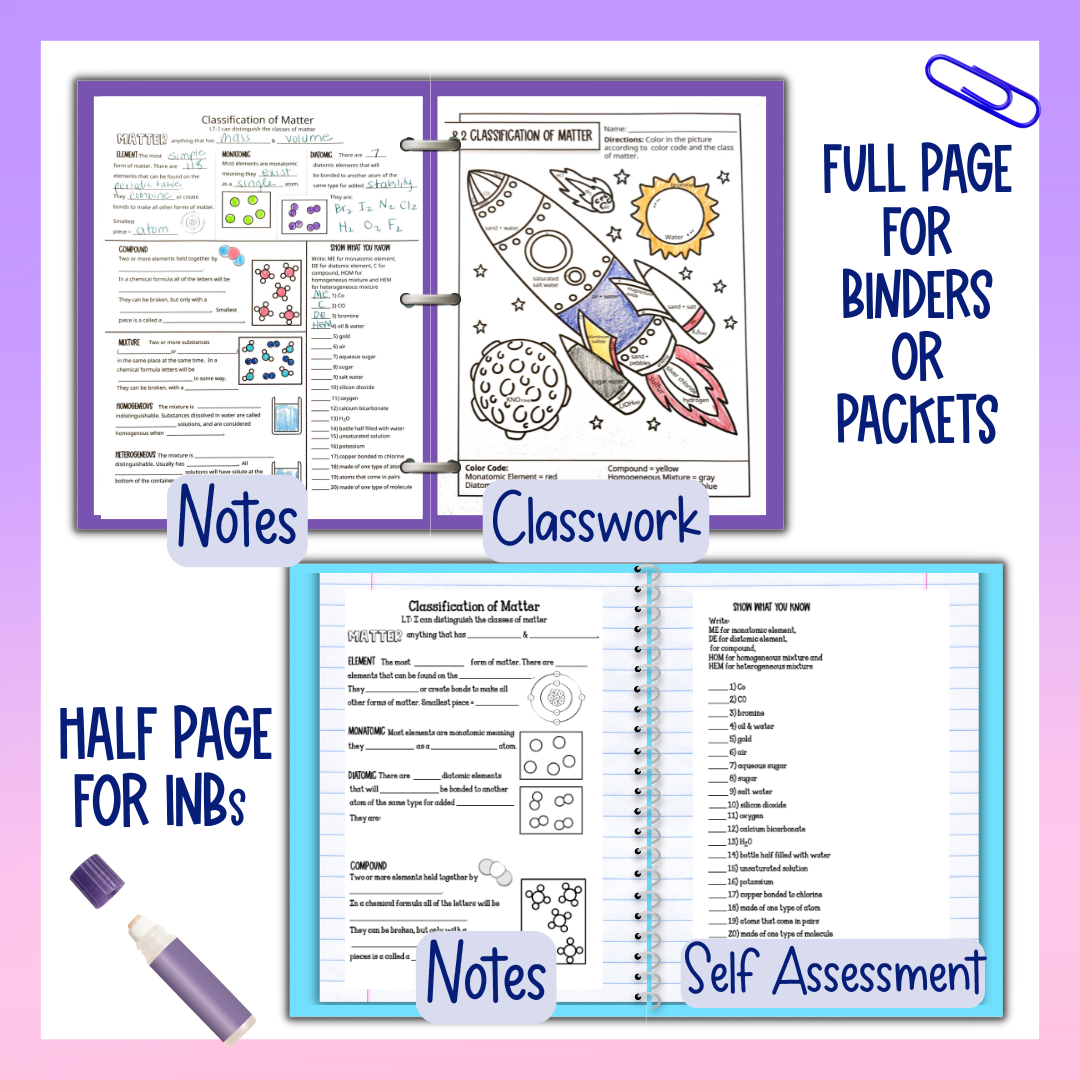 Matter and Energy, Thermodynamics Guided Notes Unit with Test and Worksheets
