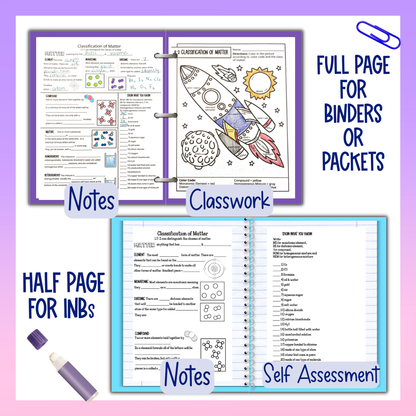 Matter and Energy, Thermodynamics Guided Notes Unit with Test and Worksheets