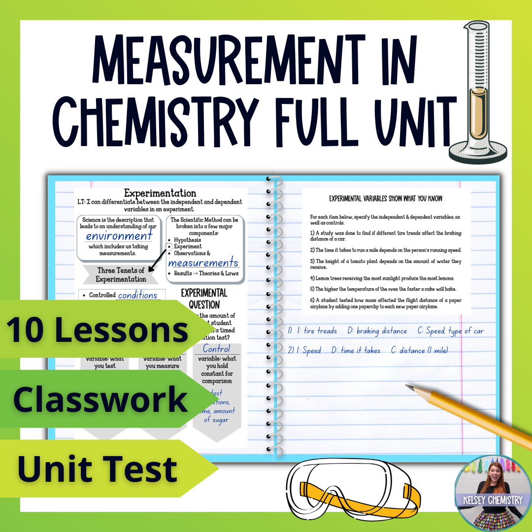 Scientific Measurement for Chemistry Guided Notes Unit with Worksheets and Test