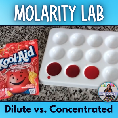 Molarity, Concentration of Solutions Lab Activity, Dilute vs. Concentrated