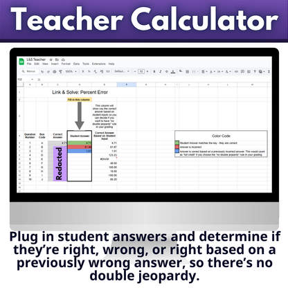 Self Checking Percent Error Problem Solving Worksheet Link & Solve