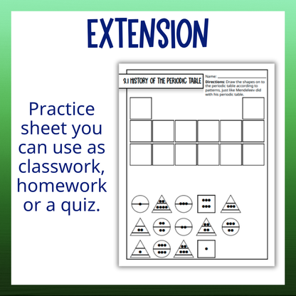 Periodic Table Guided Notes Unit, Practice Worksheets Test Vocabulary Activities