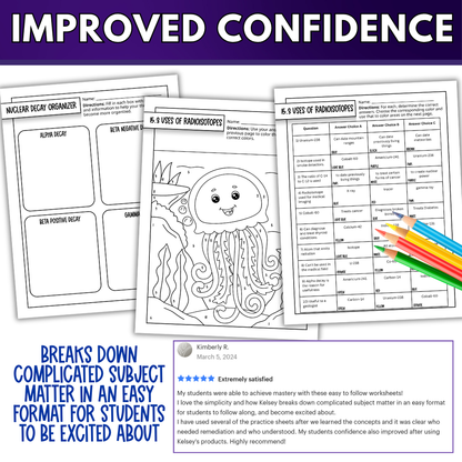 Nuclear Chemistry Quick Practice Worksheets, Homework, Classwork