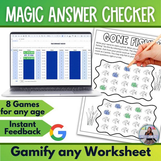 Self Checking Worksheet Template and Games for Any Age or Content, Classroom Use