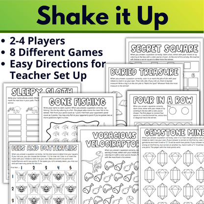 Self Checking Worksheet Template and Games for Any Age or Content, Classroom Use